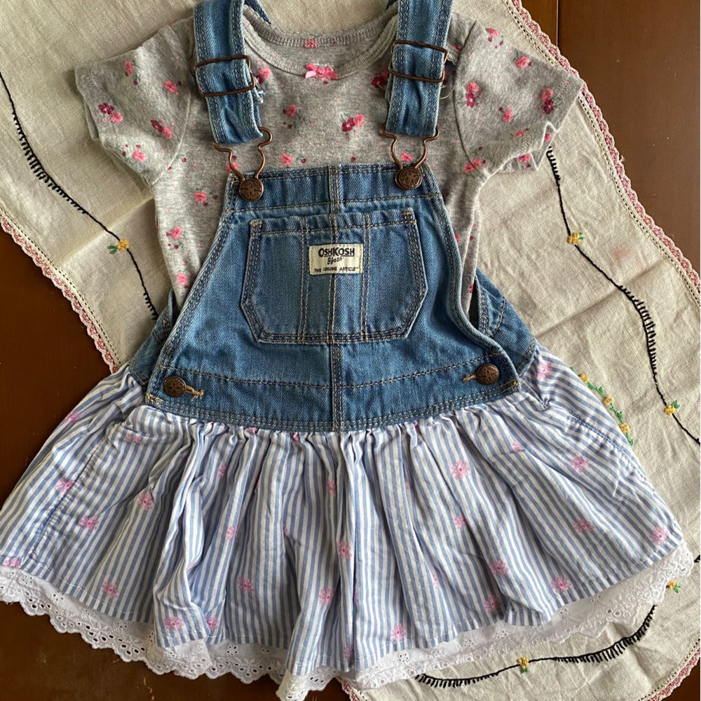 🌸 Oshkosh B’gosh denim & cotton-lined jumper Bundle Sz 24m
